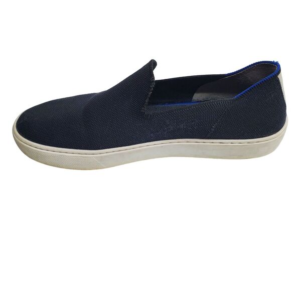 Rothys The Original Slip On Sneaker Womens 9.5 Black Blue Canvas Casual Travel - Picture 4 of 10